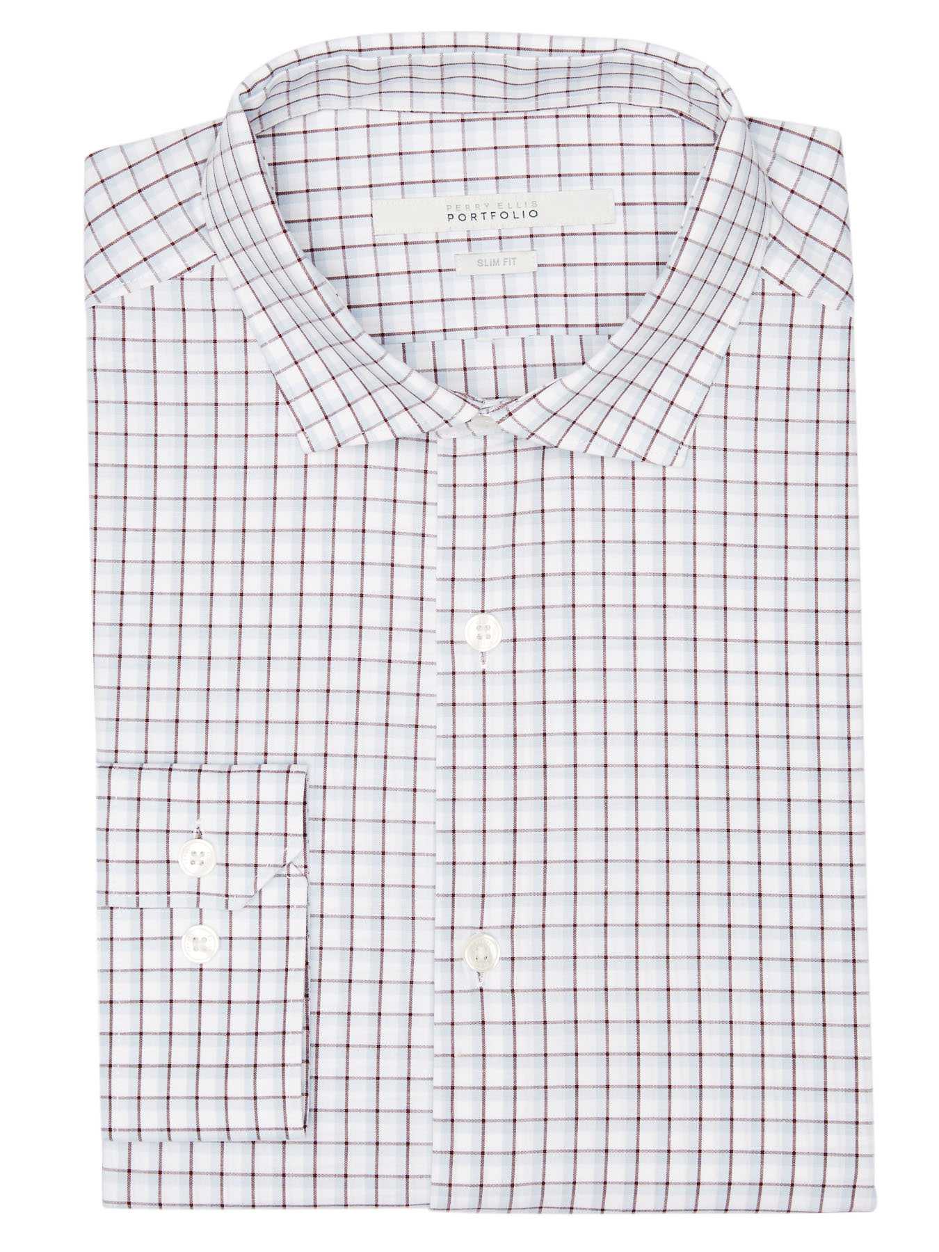Perry Ellis Slim Fit Shadow Check Dress Shirt