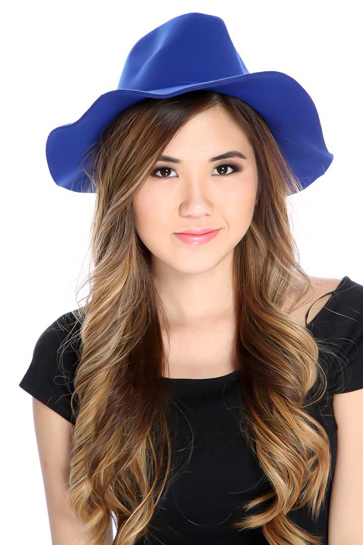 Royal Blue Structured Top Floppy Hat