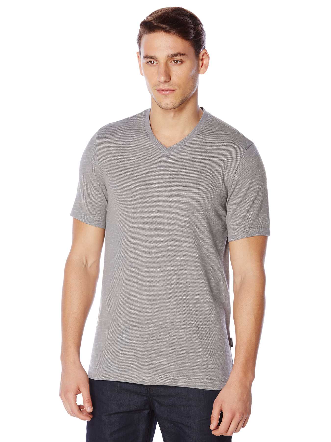 Perry Ellis Short Sleeve Textured V-Neck