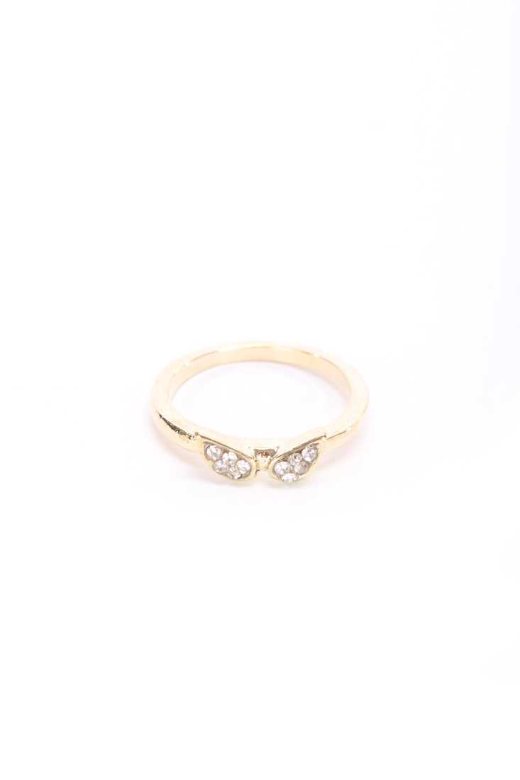 Gold Rhinestone Wing Cute Ring