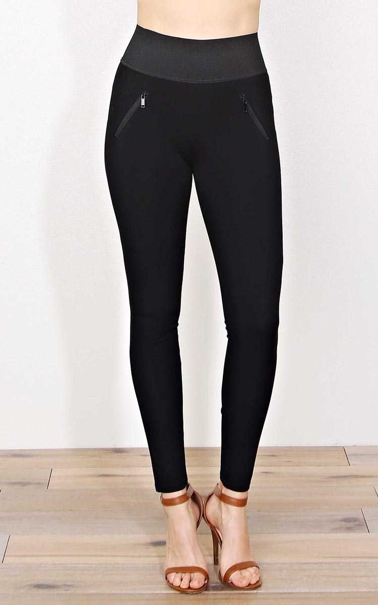Dirt Road Ponte Knit Leggings - SML - Black in Size Small by Styles For Less