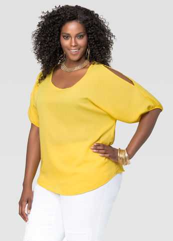 Solid Cold Shoulder Blouse