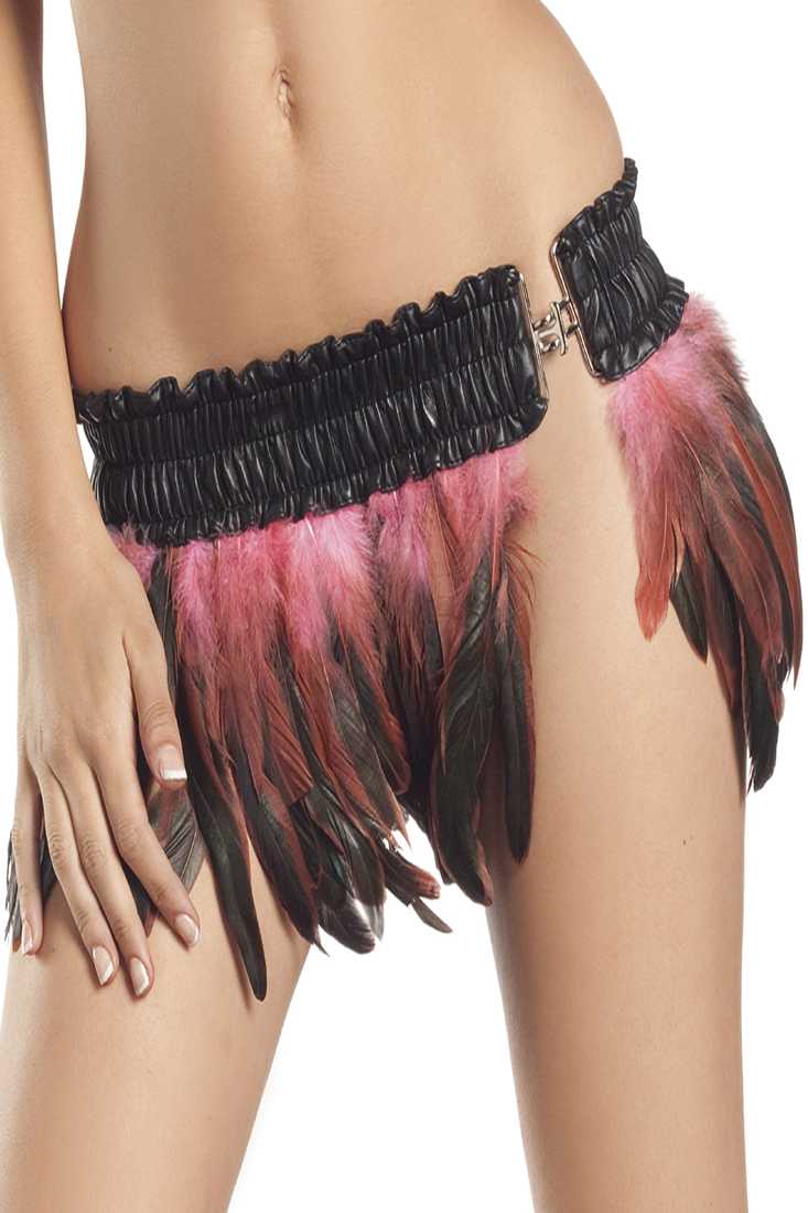Bubble Gum Feather Mini Skirt Sexy Costume