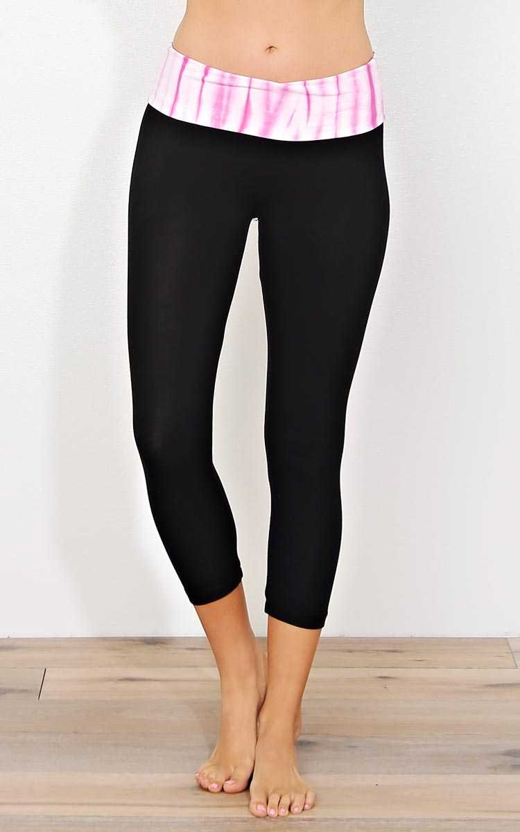 Warm Up Knit Yoga Pants - SML - Pink Combo in Size Small by Styles For Less