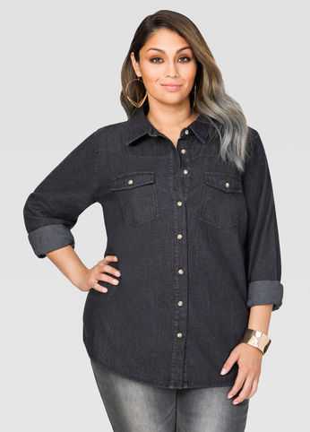 Black Wash Denim Shirt