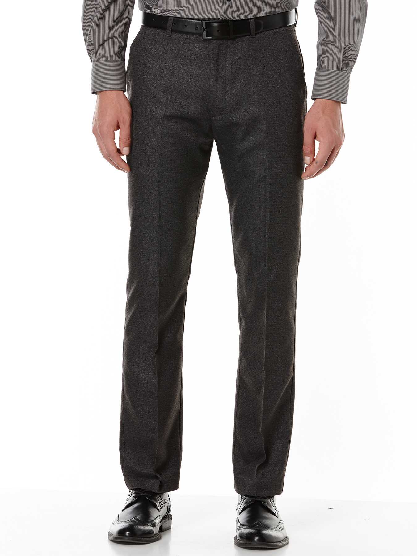 Perry Ellis Slim Fit Brushed Pattern Dress Pant