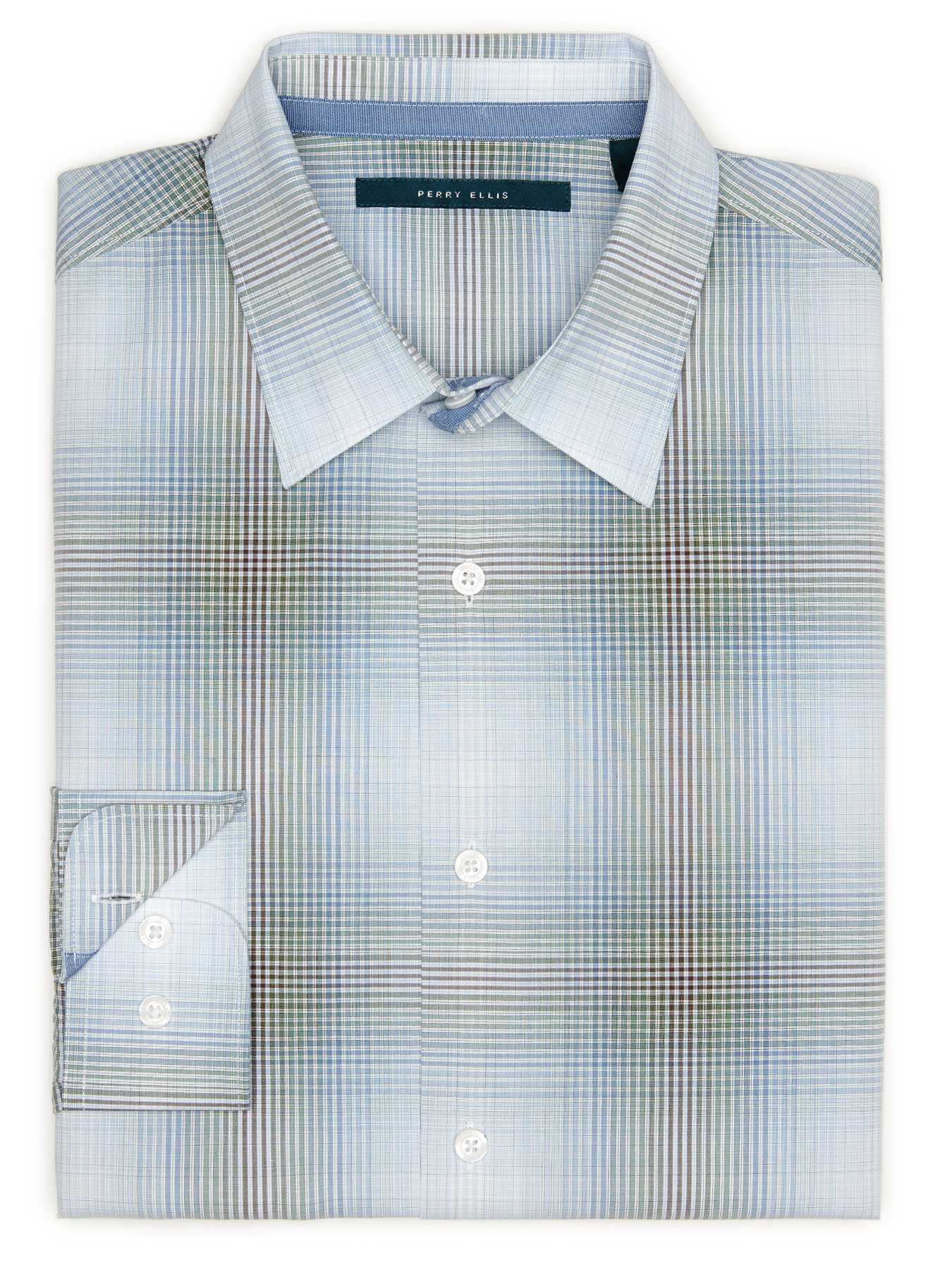 Perry Ellis Large Ombre Plaid Shirt