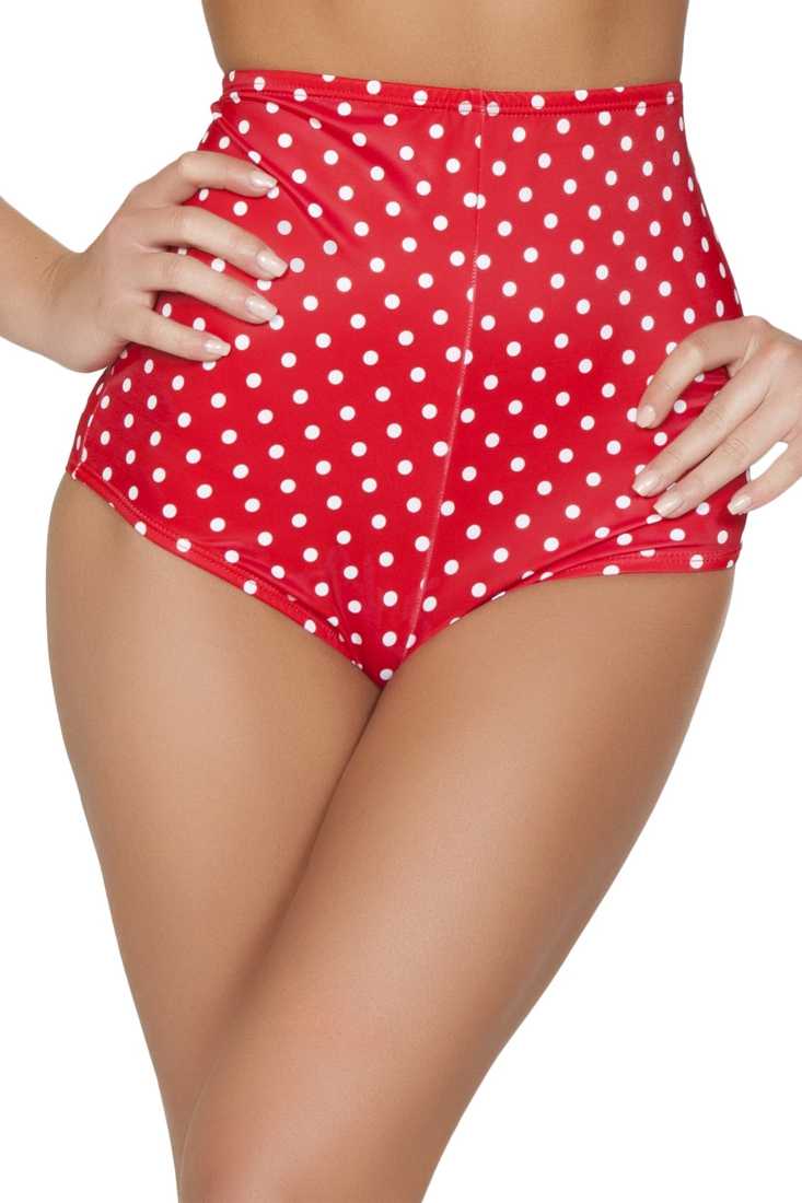 Red Pinup Style High-Waisted Shorts