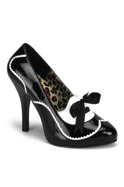 Black White Patent Faux Leather Two Tone High Heels