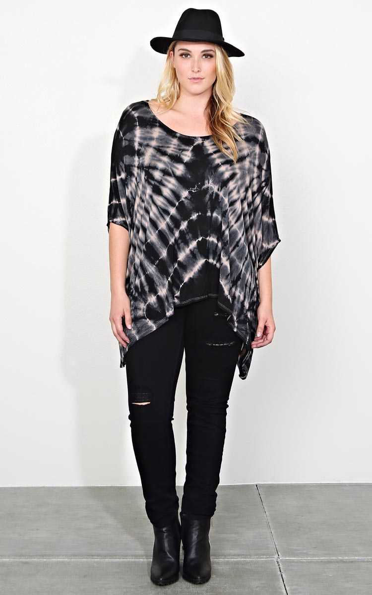 Plus Size Later Daze Dolman Tunic - Wine Combo in Size 1X by Styles For Less
