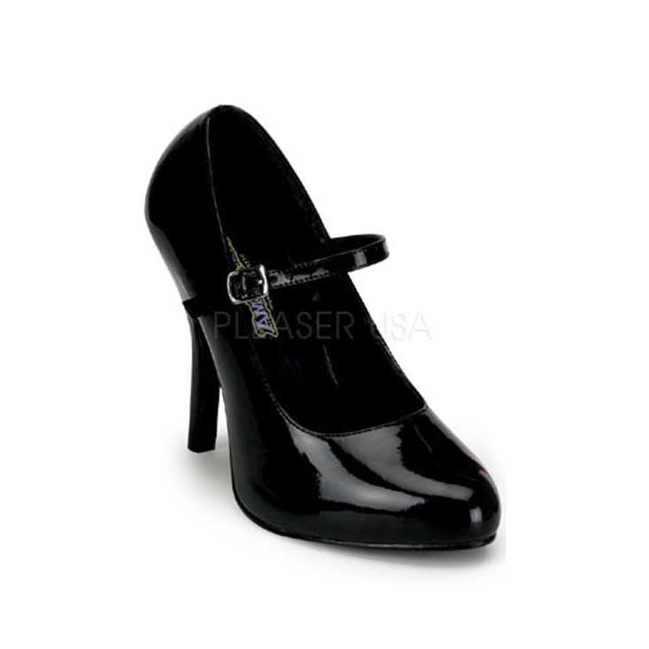 Black Patent Faux Leather Maryjane High Heels