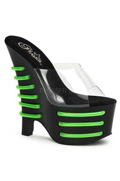 Clear Black Lime Green UV Tube Wedges