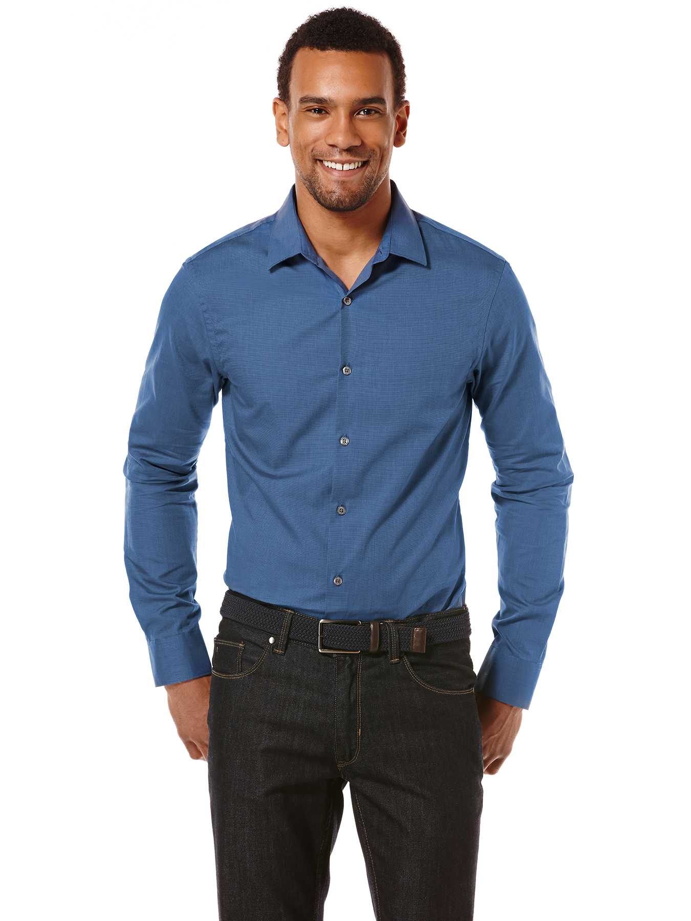 Perry Ellis Slim Fit End on End Shirt