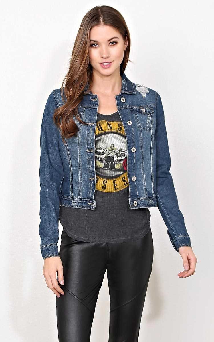 Savannah Denim Jacket - - Dark Denim in Size by Styles For Less