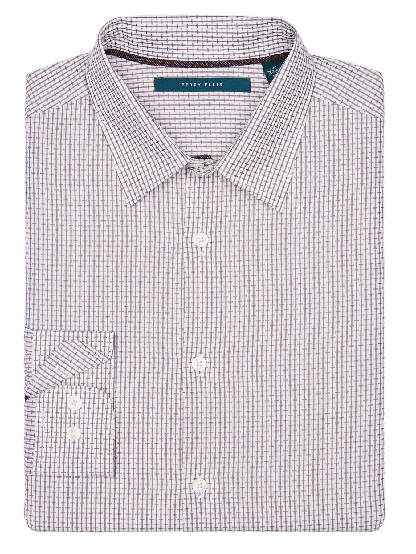 Perry Ellis Contrast Stitch Stripe Pattern Shirt