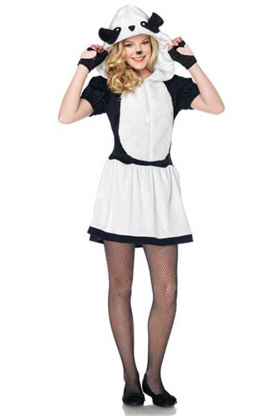 White Black 2 PC Pretty Panda Juniors Costume