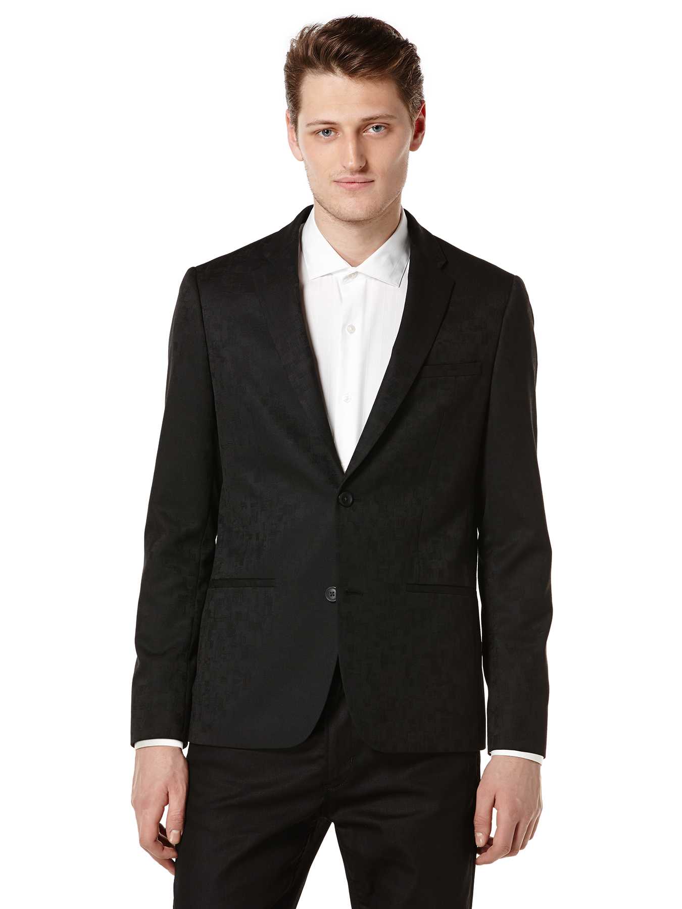 Perry Ellis Slim Fit Jacquard Textured Suit Jacket