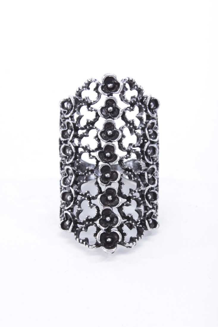 Gunmetal Intricate Antique Finished Metal Ring