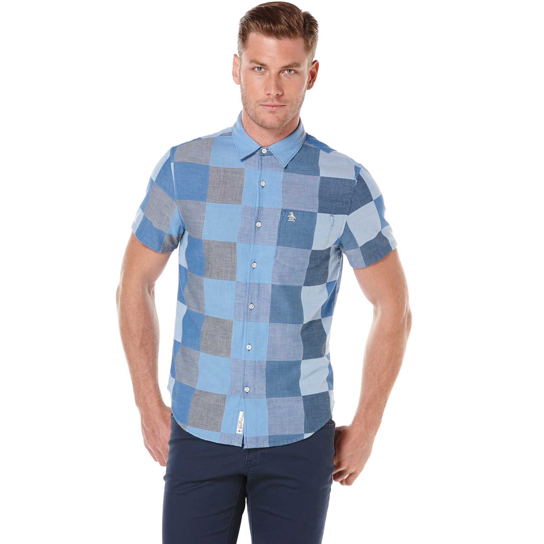 Original Penguin LARGE CHECKERED CHAMBRAY SHIRT