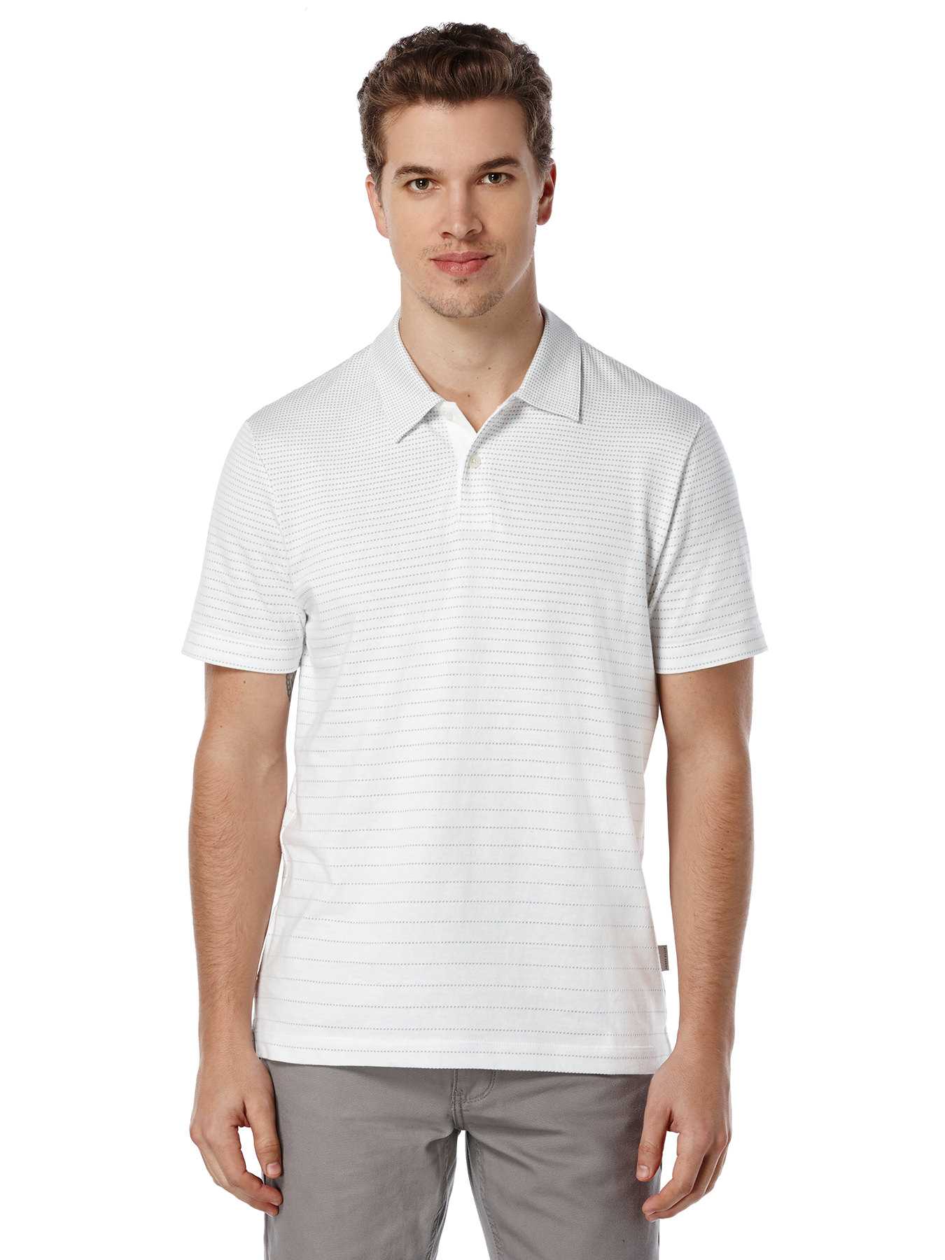 Perry Ellis Short Sleeve Engineered Stripe Polo