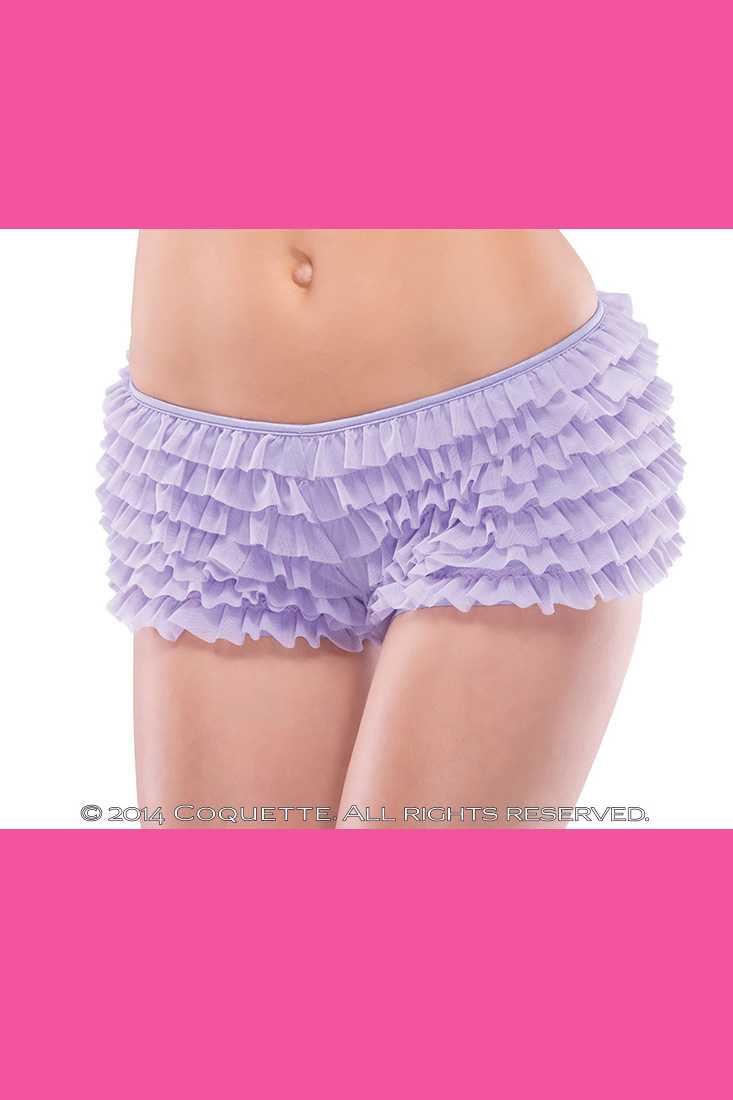 Lilac Back Bow Ruffled Shorts