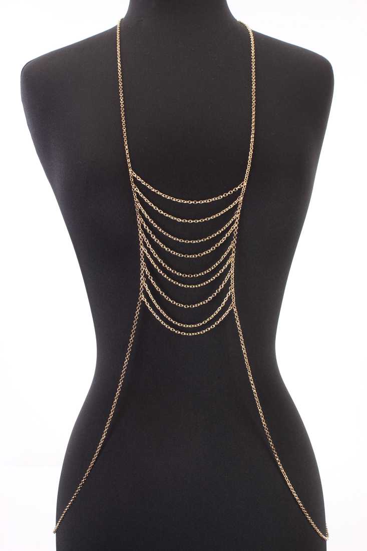 Gold Draped Design Summer Cute Body Chain