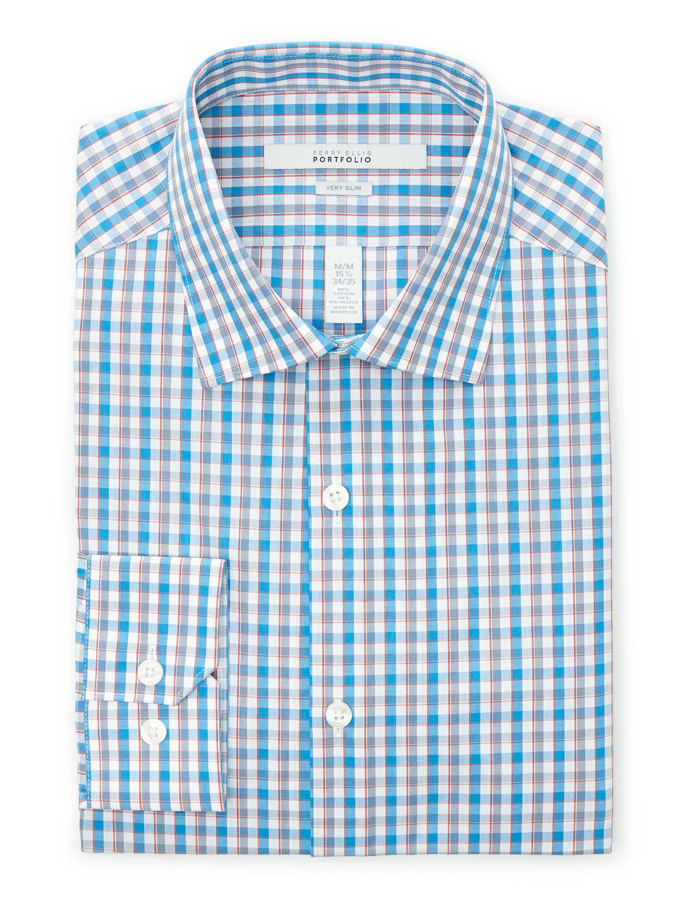 Perry Ellis Very Slim Gingham Check Dress Shirt