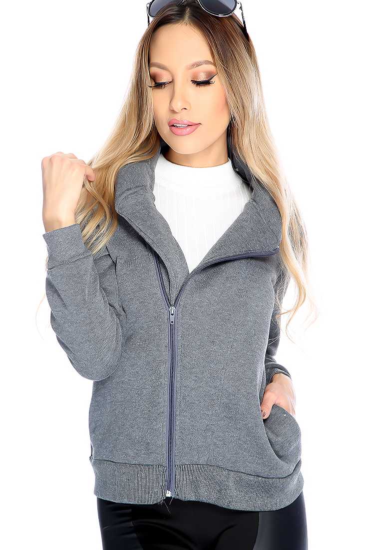 Stylish Grey Long Sleeve Sweater
