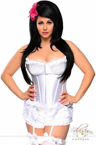 White Plus Size Underwire Padded Bustier