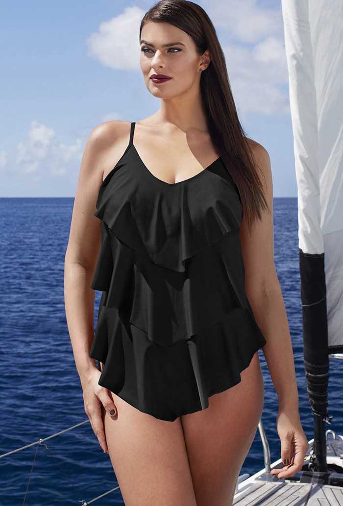 Black Tiered Swimsuit
