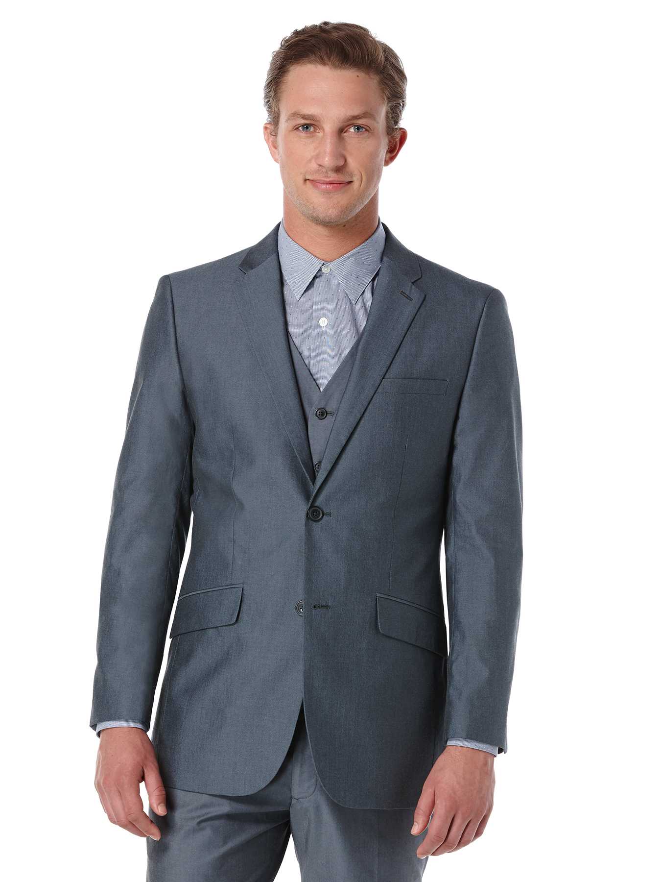 Perry Ellis Slim Fit Chambray Suit Jacket