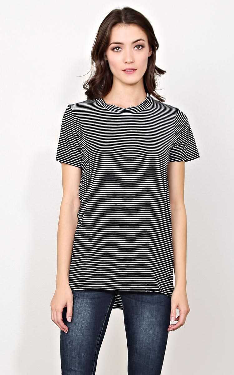 Remy Striped Knit Tank - - White/Black in Size by Styles For Less