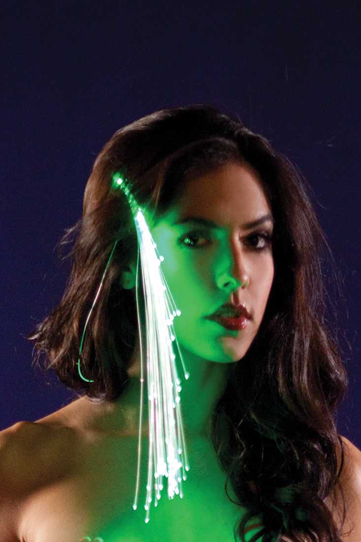 Green Light Up Rave Hair Clip