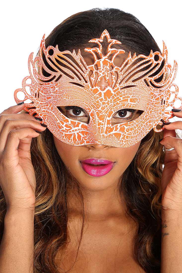 1 PC Orange Crackle Paint Face Mask