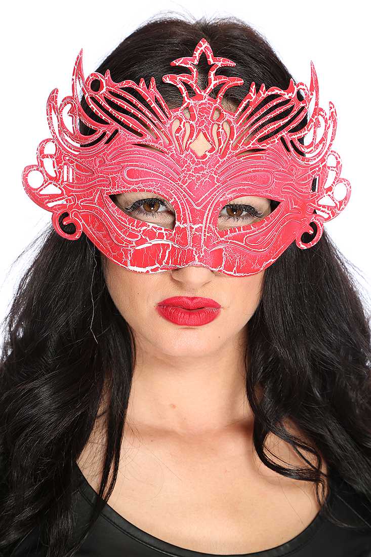 1 PC Red Crackle Paint Face Mask