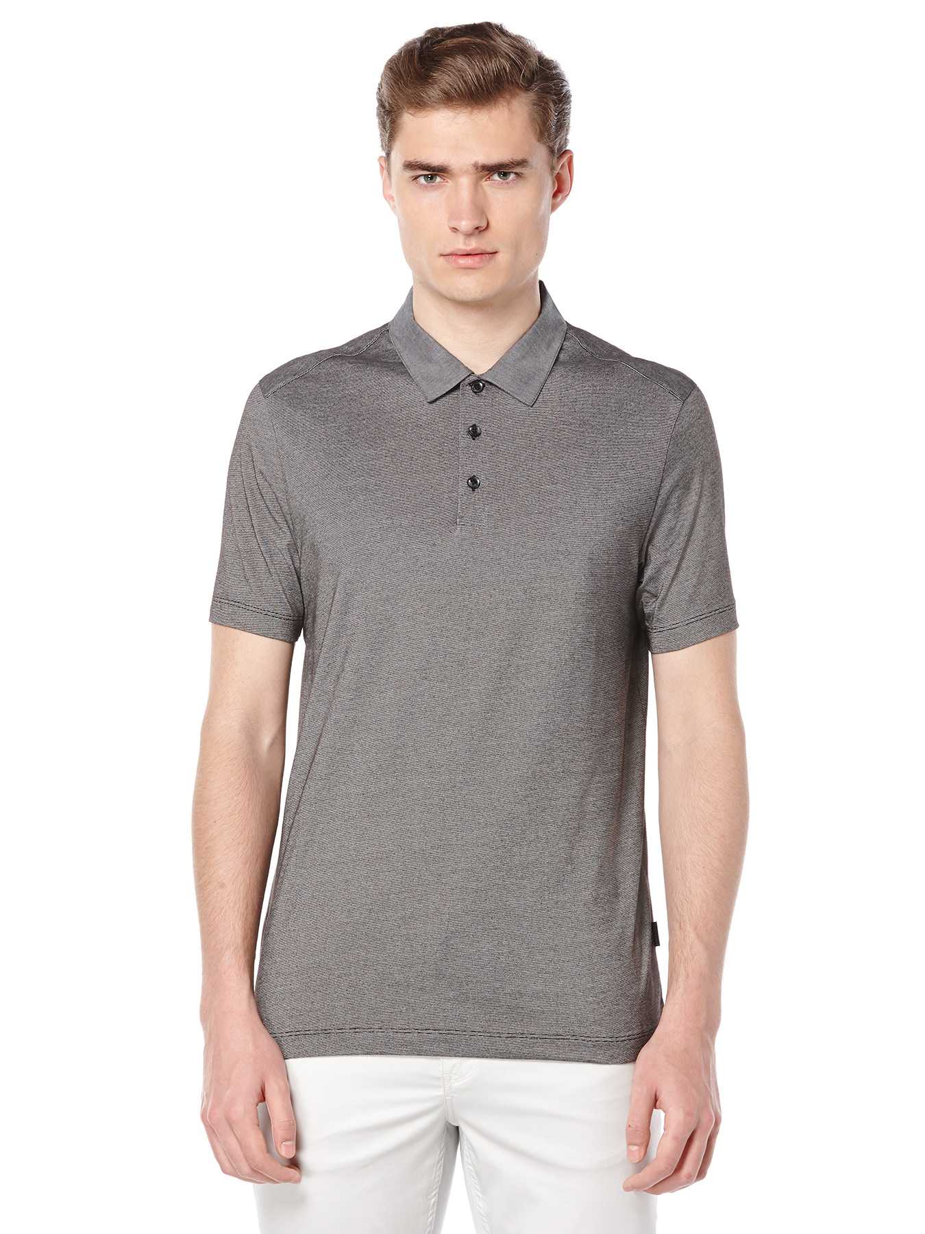 Perry Ellis Short Sleeve Fine Stripe Polo