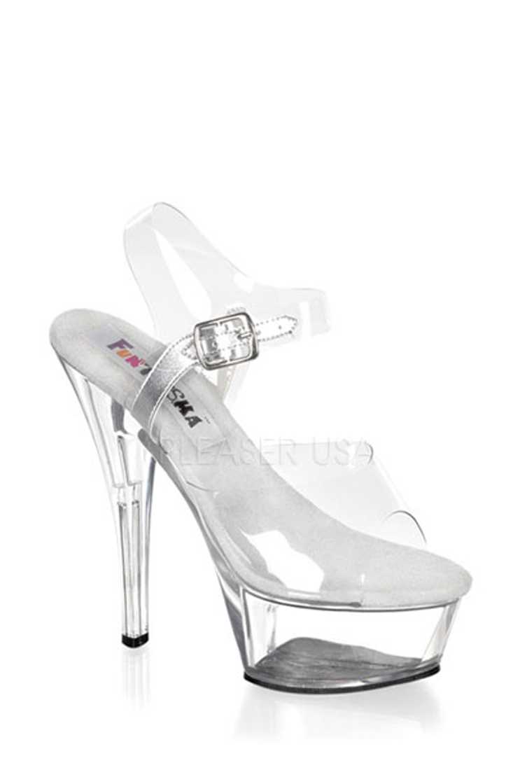 Clear Peep Toe Strappy Platform High Heels PVC