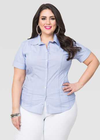 Short Sleeve Button Front Shirt