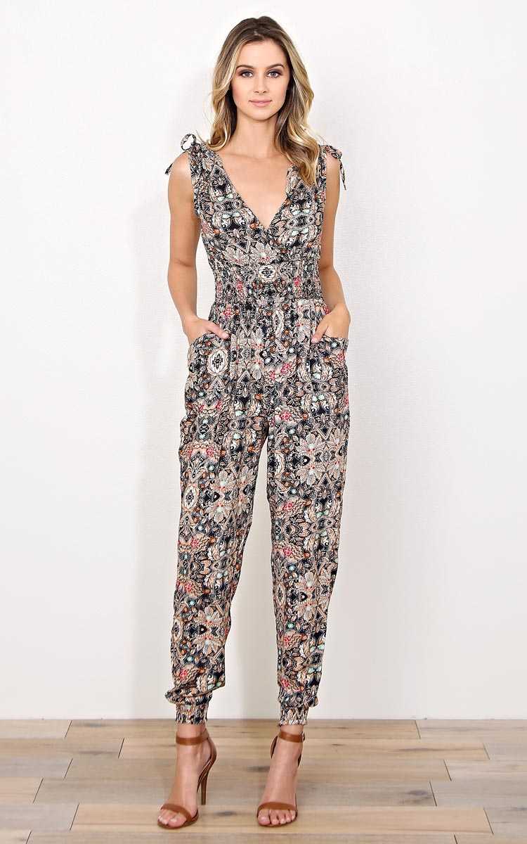 Hanna Woven Jumpsuit - - Combo in Size by Styles For Less