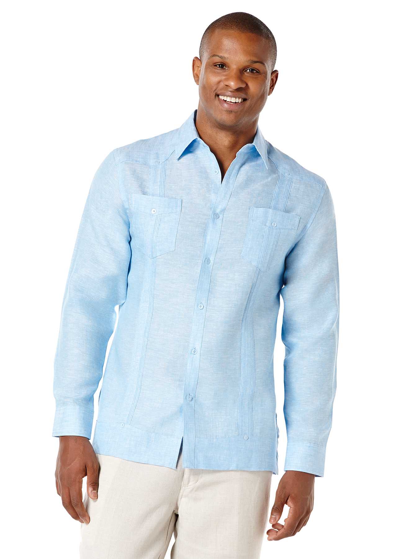 Cubavera 100% Linen Long Sleeve 2 Upper Pocket Guayabera