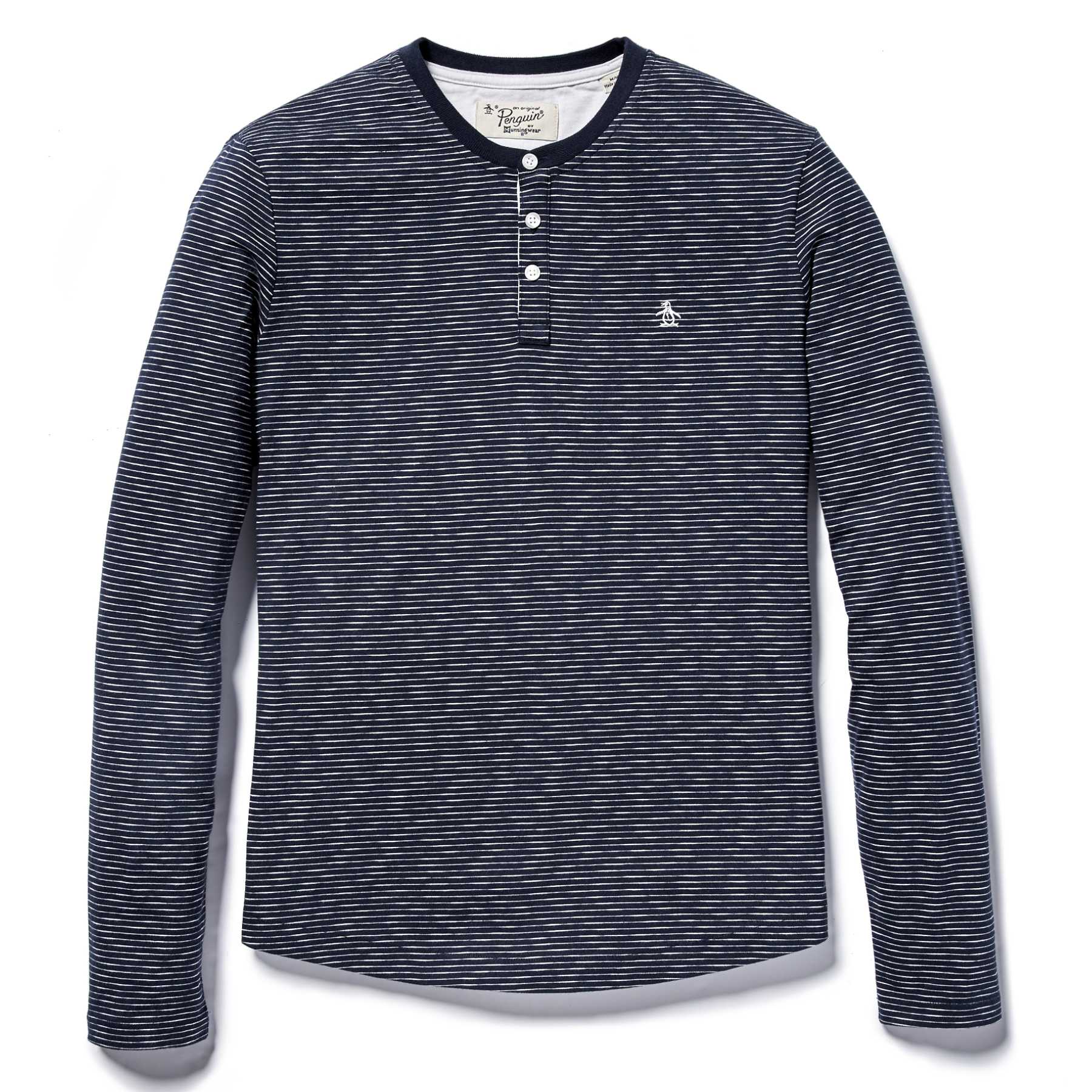 Original Penguin SLUB FEEDER STRIPE HENLEY