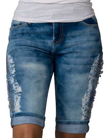 ESSENTIALS WOMENS Blue Clothing / Denim Shorts