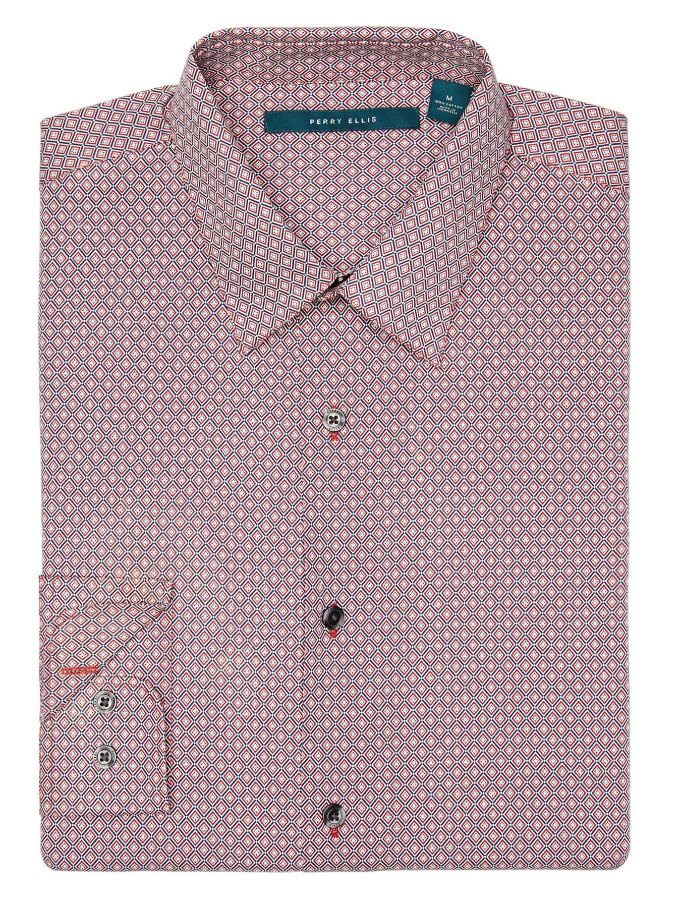 Perry Ellis Regular Fit Diamond Print Shirt
