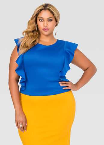 Cascading Ruffle Front Crop Top