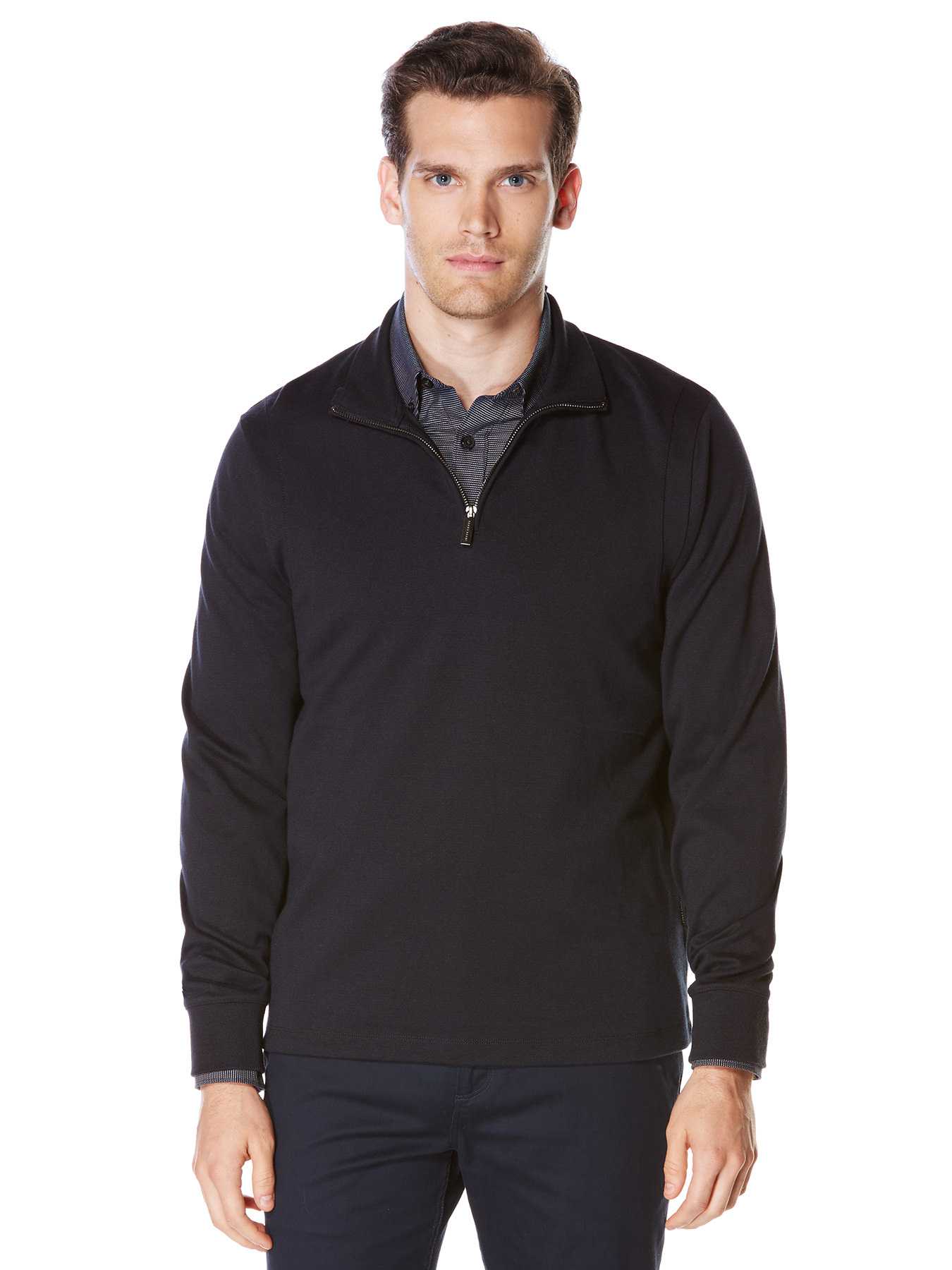 Perry Ellis Iridescent Quarter Zip Sweater