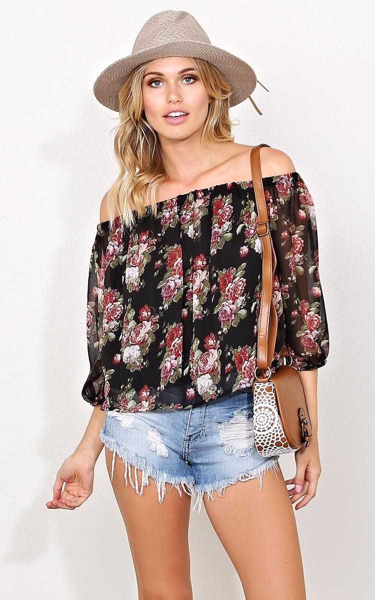 Dance The Night Away Woven Top - - Black Combo in Size by Styles For Less