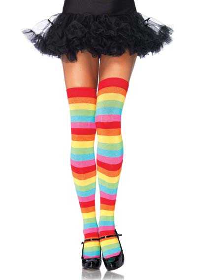 Multi Rainbow Thigh Highs