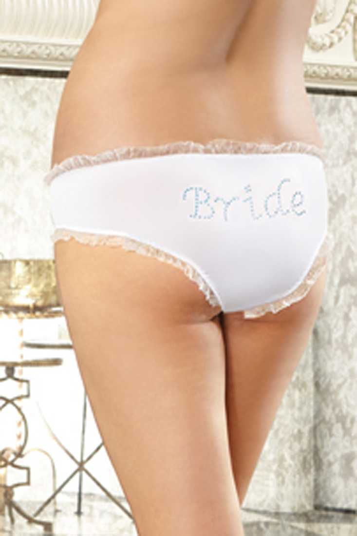 White Cheeky Rhinestone Bride