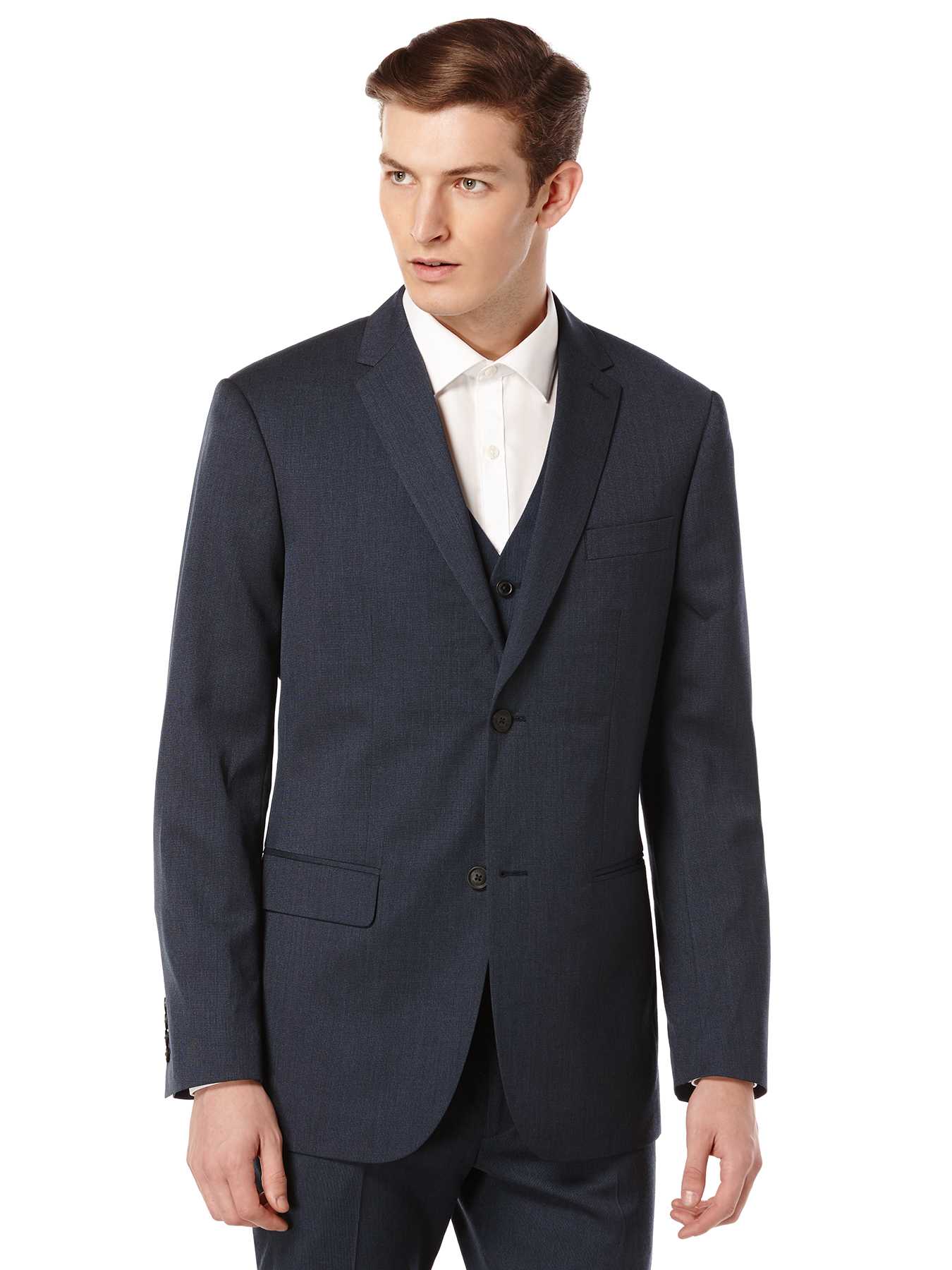 Perry Ellis Slim Fit Textured Solid Suit Jacket