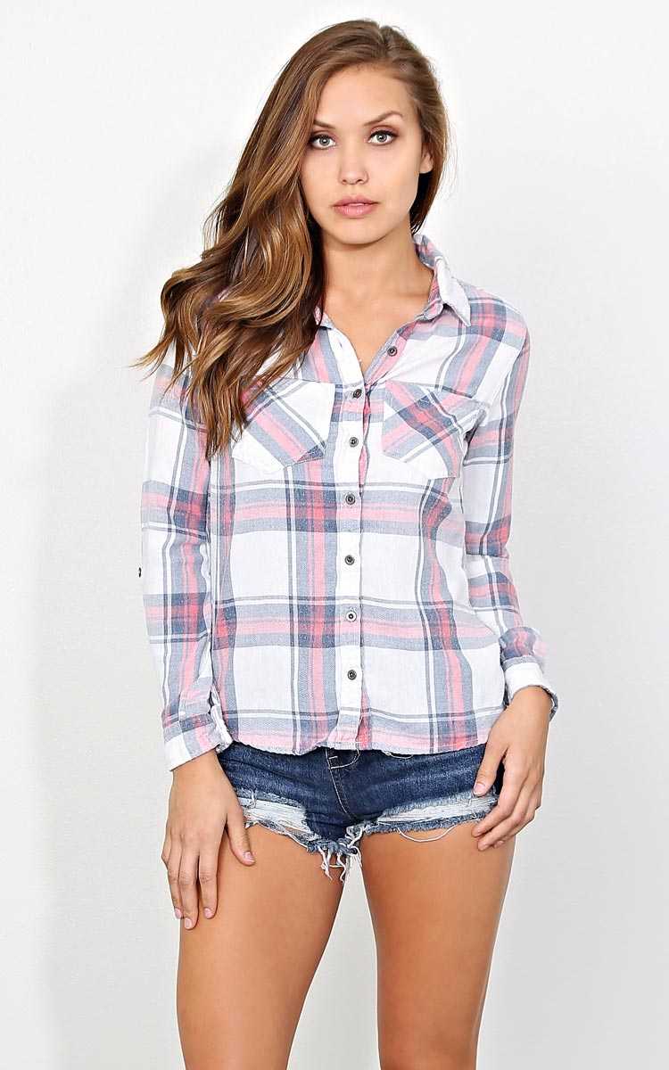 Autumn Dreaming Flannel Plaid Top - XLGE - Black Combo in Size X-Large by Styles For Less